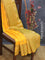 Bhagalpuri silk saree mango yellow with allover woven buttas and floral design woven border