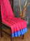 Brasso saree pink and blue with allover weaves