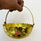 Gift Basket Gold Coated Flower Basket with Handle (Dia 10 Inches)