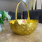 Gift Basket Gold Coated Flower Basket with Handle (Dia 7 Inches)