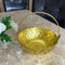 Gift Basket Gold Coated Flower Basket with Handle (Dia 10 Inches)