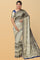 NAVY BLUE and GOLD CHECKS AND BUTTIS SILK BLEND Saree with BANARASI FANCY