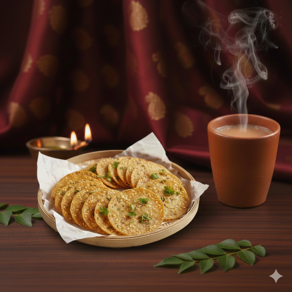 Kothimeera Chekkalu (Andhra Coriander Rice Crackers)