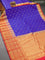 Pure gadwal silk saree blue and red with allover zari woven buttas and long zari woven border