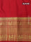 Pure gadwal silk saree blue and red with allover zari woven buttas and long zari woven border