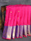 Pure gadwal silk saree pink and blue with zari woven floral buttas and zari woven border