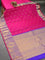 Pure gadwal silk saree pink and blue with zari woven floral buttas and zari woven border