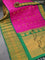 Pure gadwal silk saree pink and green with allover zari woven buttas and long rich annam zari woven border