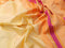 Pure kanjivaram silk saree cream and orange with thread woven buttas and thread woven border zero zari