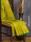 Pure kanjivaram silk saree lime green and green with silver zari woven buttas and piping border