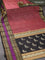 Pure kanjivaram silk saree pastel maroon and black with thread woven buttas and long thread woven border zero zari