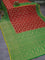 Pure mysore silk saree red and green with allover floral zari woven brocade weaves and long zari woven border