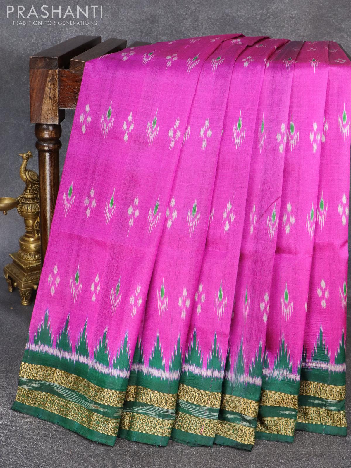 Handwoven Double Ikkat Passapali Sambalpuri Silk Saree By Master Weaver -  Seerat