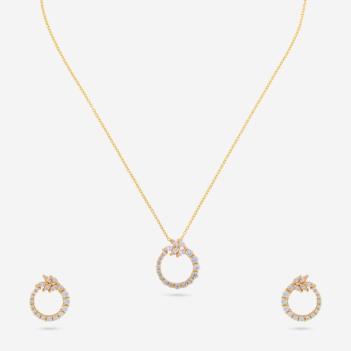 92.5 Silver Pendant with Chain and Earring Set 194792