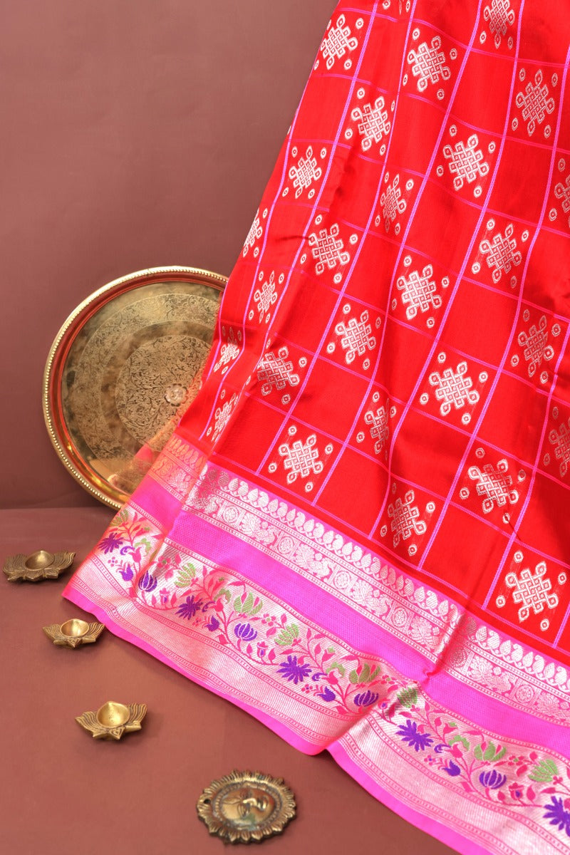 Venkatagiri Silk Red Saree