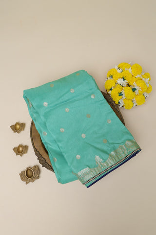 Designer Matka Silk Sea Blue Saree