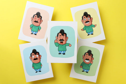 Indian Dad Emoji Cards