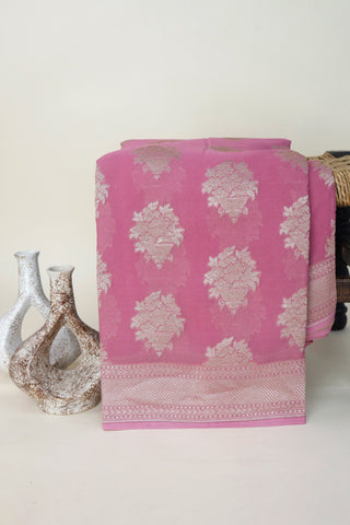 Banarasi Georgette Pink Saree