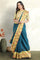 PEACOCK BLUE and MULTI ZARI BUTTA VISCOSE GEORGETTE Saree with BANARASI