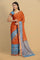 RUST and GREY JAAL SILK Saree with BANARASI FANCY