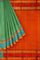 TEAL and RUST BUTTIS SILK Saree with BANARASI FANCY