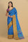 ROYAL BLUE and MULTI IKKAT PRINT SILK Saree with IKAT