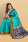 TEAL and PURPLE WOVEN DESIGN SILK Saree with FANCY