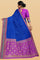 ROYAL BLUE and PURPLE IKKAT PRINT SILK Saree with IKAT