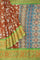 RUST and GREEN FLORALS SILK Saree with FANCY