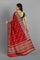 RED and GOLD FLORALS CHINIYA SILK Saree with BANARASI