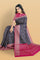 NAVY BLUE and MAGENTA BROCADE KATHAN SILK Saree with BANARASI FANCY