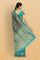 PURPLE and TEAL BUTTERFLY PRINT SILK Saree with BANARASI FANCY