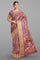 PURPLE and GOLD FLORALS SILK Saree with FANCY