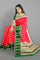 RED and DARK GREEN BUTTIS SILK Saree with FANCY