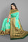 SEA GREEN and DARK GREEN JAAL SILK Saree with FANCY