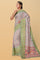 ROSSY BROWN and LIGHT GREEN FLORALS SILK Saree with BANARASI FANCY