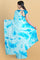 SKY BLUE and BLUE SHIBORI PRINT GEORGETTE Saree with FANCY