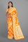 LIGHT ORANGE and GOLD FLORALS SILK BLEND Saree with SEMI PATTU