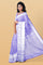 LIGHT PURPLE and SILVER FLORAL JAAL SILK BLEND Saree with SEMI PATTU