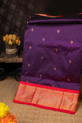 Paithani Silk Buttis Violet Saree