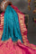 Kanchi Bandhani Silk Teal Blue Saree