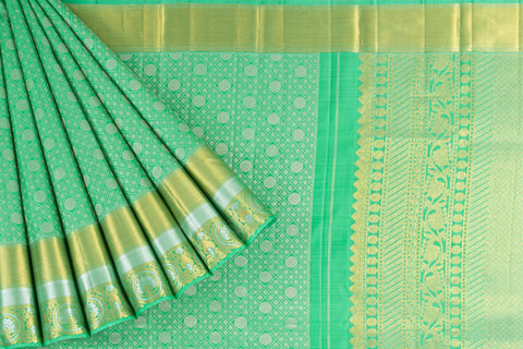 Kancheepuram Silk Buttis Sea Foam Green Saree