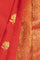 Kancheepuram Silk Lotus Floral Red Saree