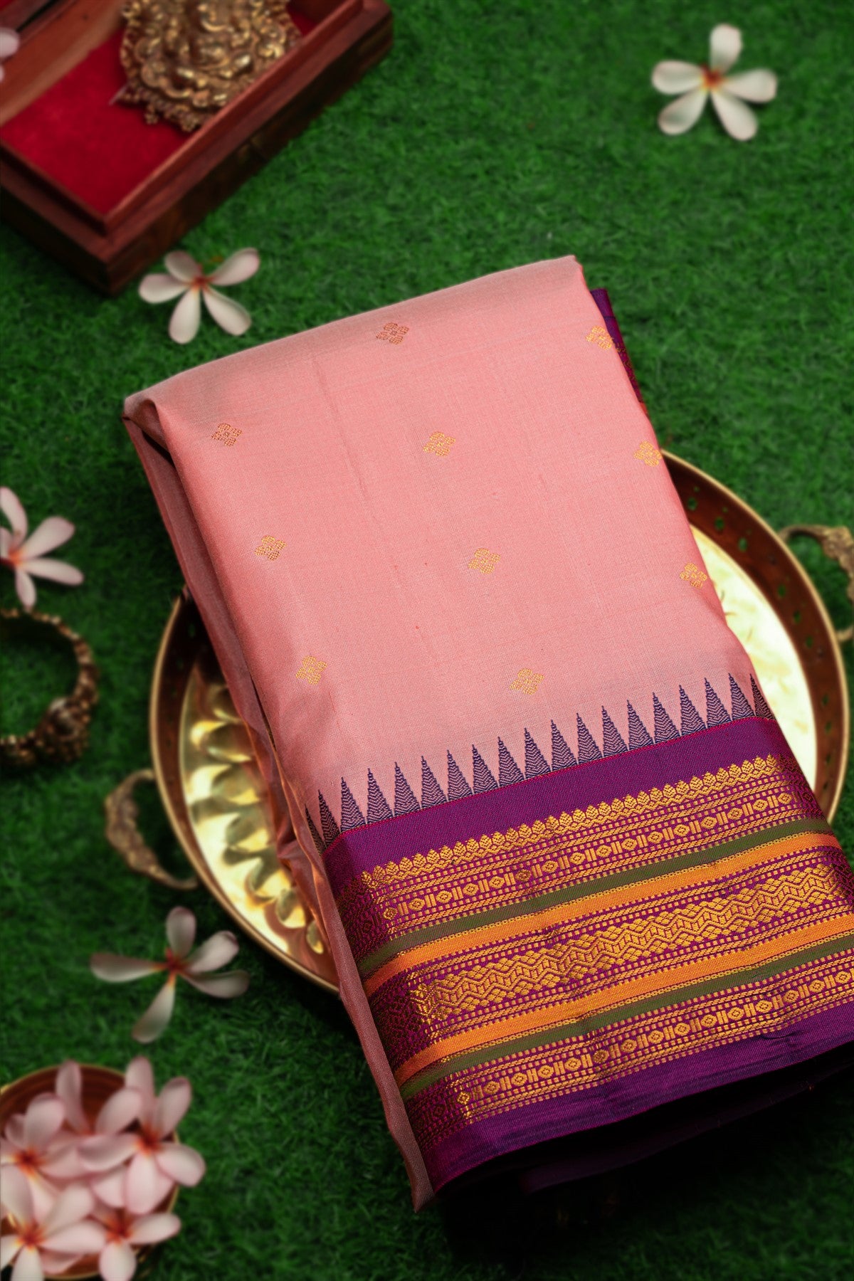 Coimbatore Silk Buttis Light Pink Saree