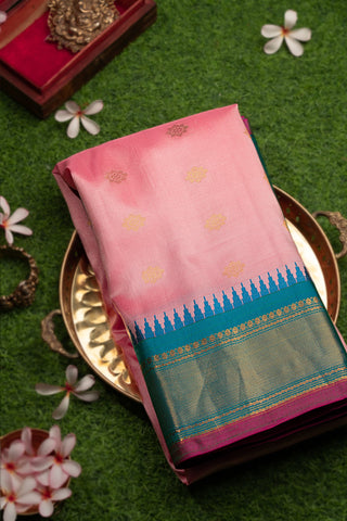 Coimbatore Silk Buttis Baby Pink Saree