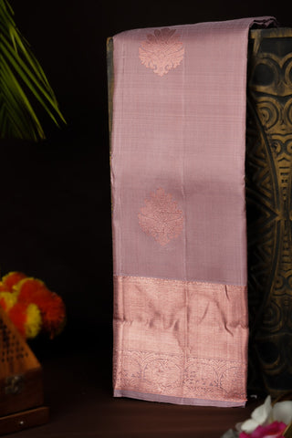 Kancheepuram Silk Rose Pink and Brown  Saree