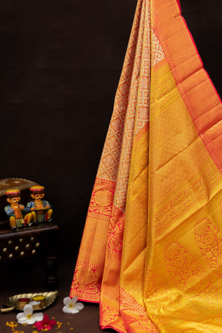 Kancheepuram Silk Peach Saree