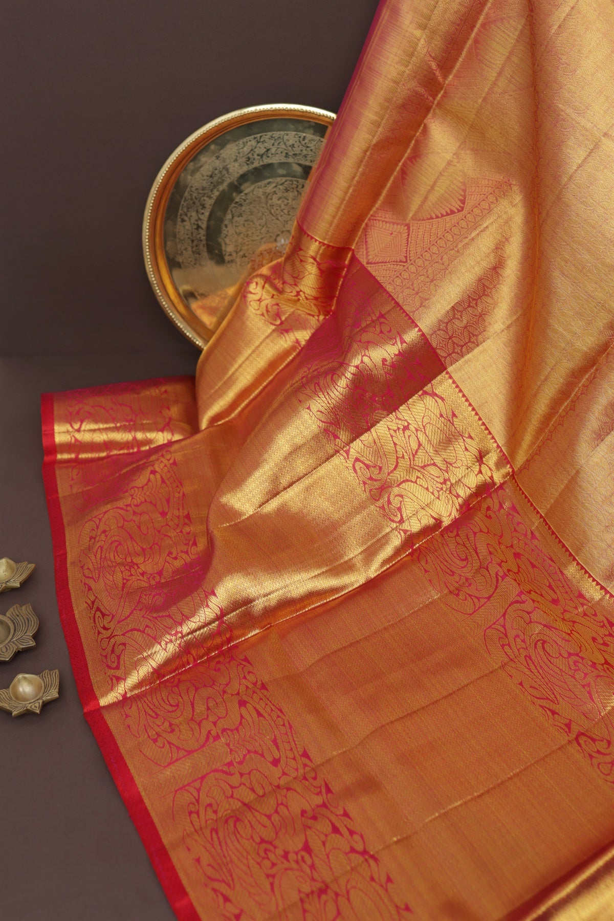 Kancheepuram Silk Tissue Gold Saree