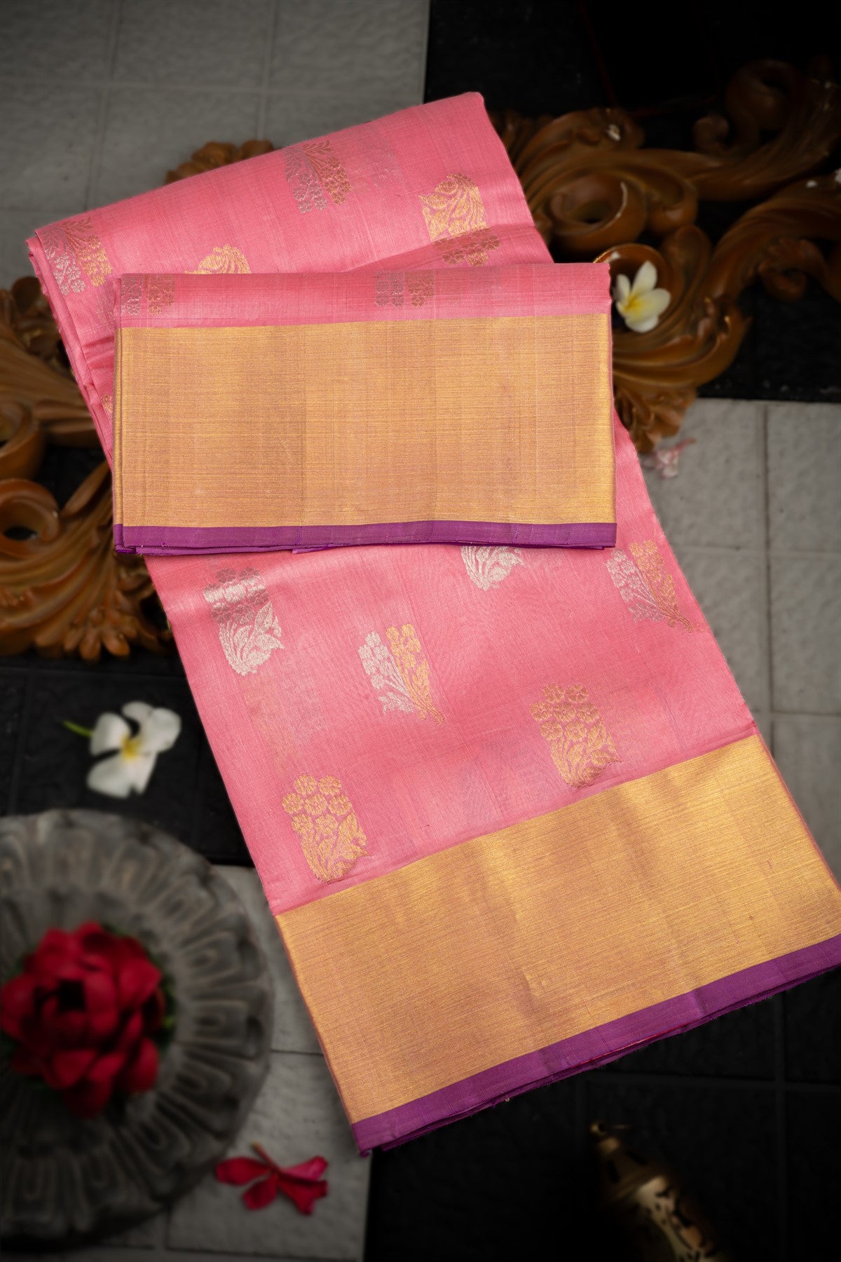 Venkatagiri Silk Baby Pink Saree