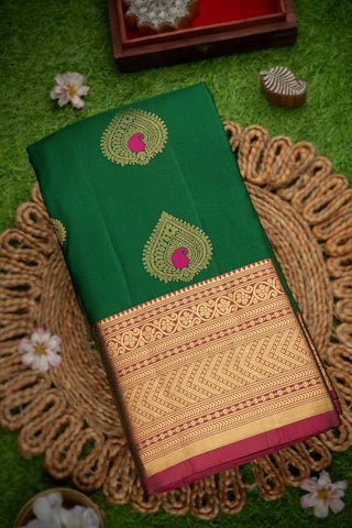 Coimbatore Silk Dark Green Saree